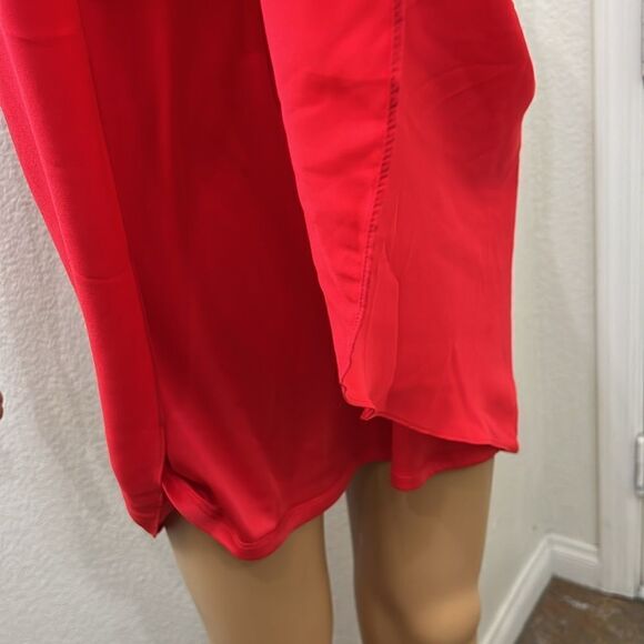 Express Dress Sz 4 Red Halter Fit & Flair Sleeveless Mini Summer Cocktail Party - Picture 6 of 15